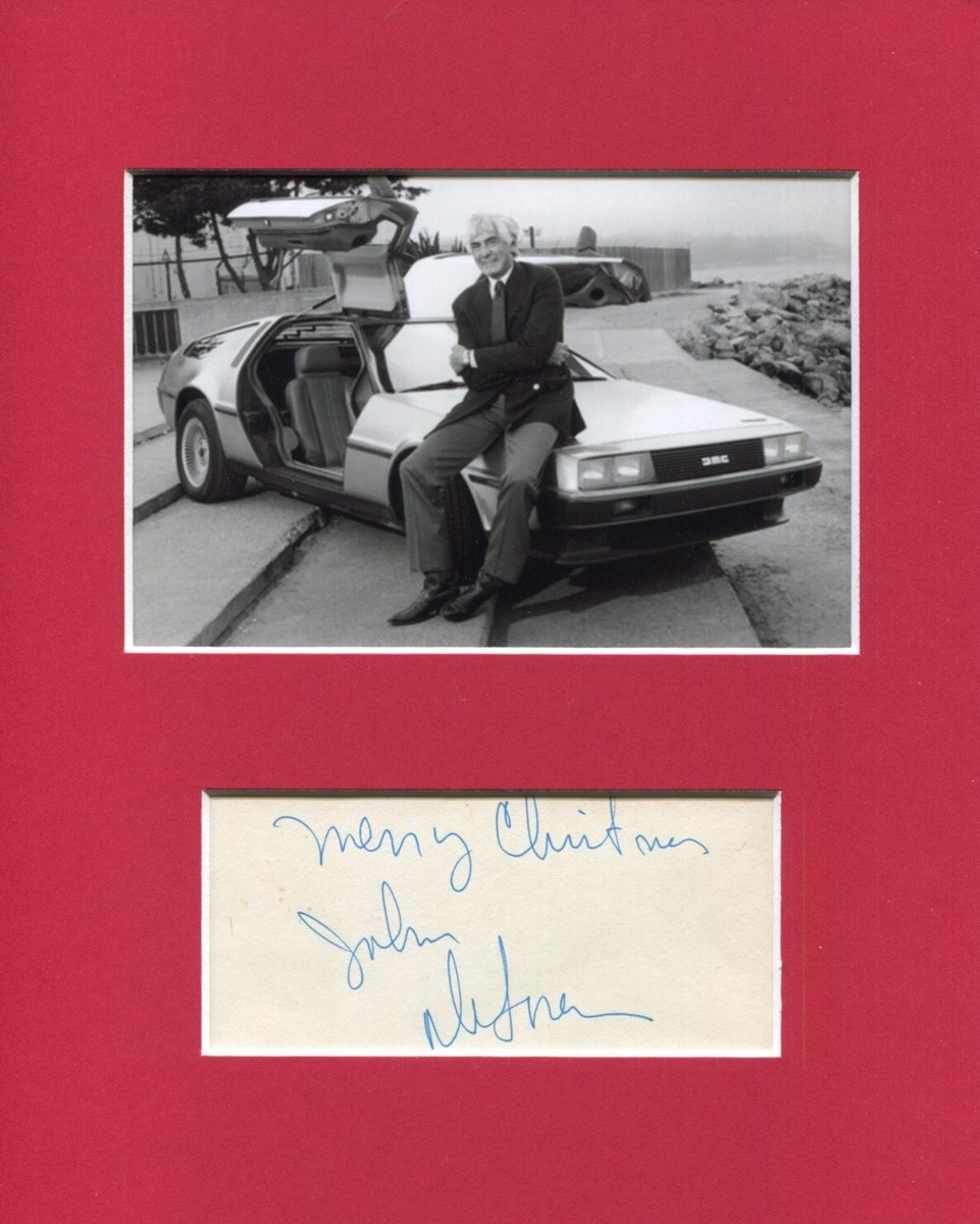 DeLorean John DeLorean Pontiac GTO Designer Inventor Signed Autograph Photo Display JSA