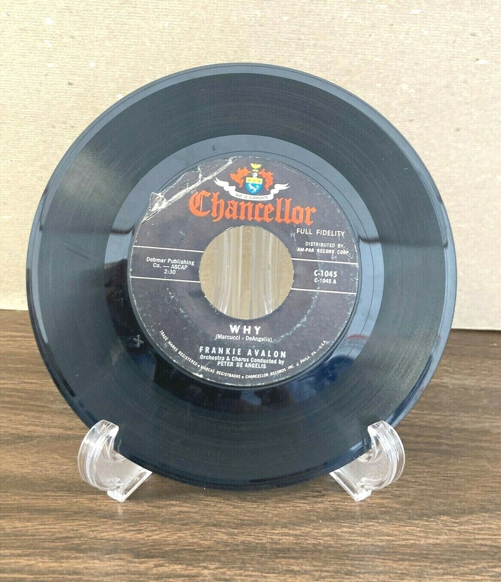 Frankie Avalon 7 inch vinyl Why / Swingin On A Rainbow on