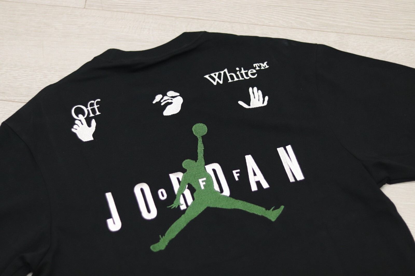 OFF White x Air Jordan Tee | Black | Size Medium / M | Green Virgil Arrows  | eBay