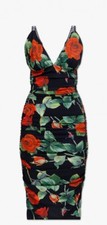DOLCE GABBANA ROSE PRINT DRESS
