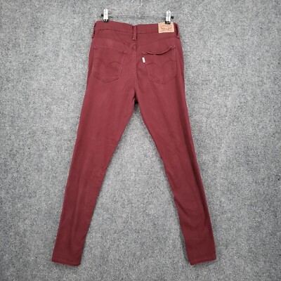 Levis 720 Jeans Womens 28 Red High Rise Super Skinny Mid Rise Dark