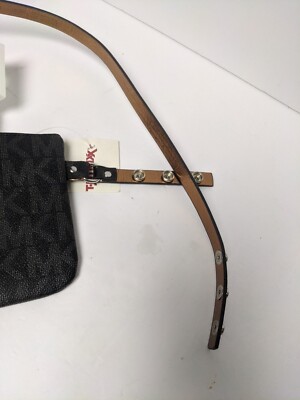 Michael Kors Black Belt Bag with Gold Chain Accent NWT Michael Kors Black MK Belt Bag Pull Chain | eBay main image 4
