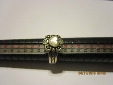 Sterling Silver 925 Mother of Pearl Heart Ring Size 7 .5