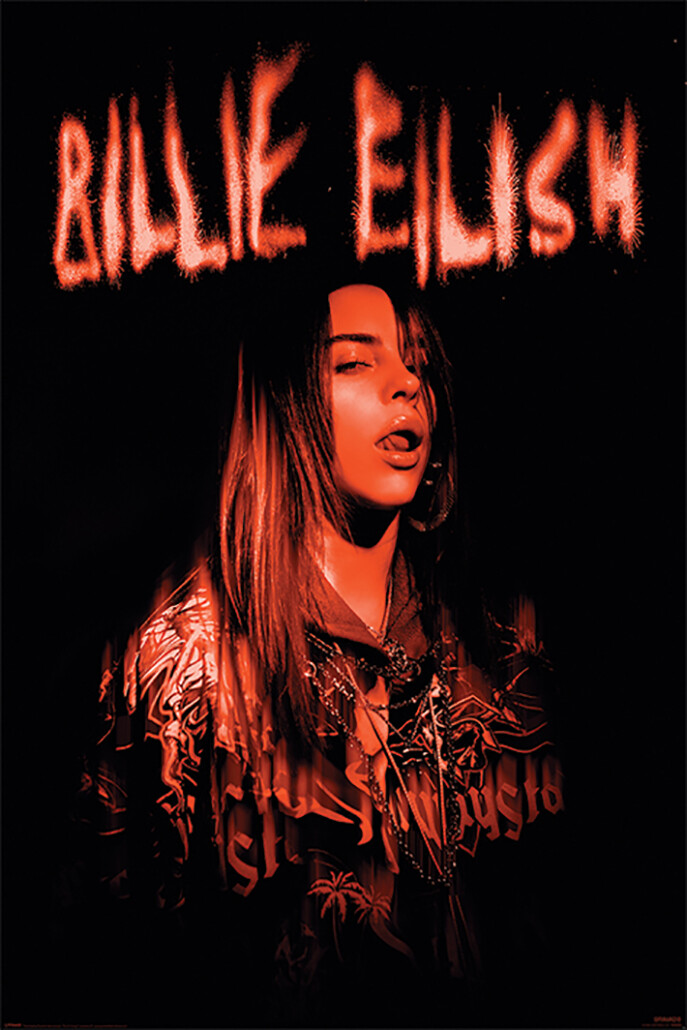 Billie Eilish - Music Poster / Print (Sparks - Black & Red
