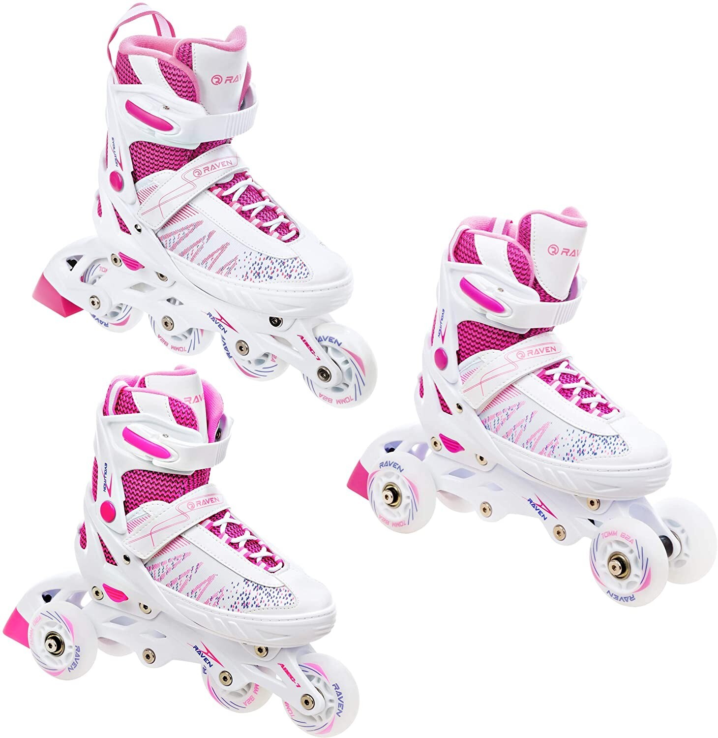 Roller en ligne Grace enfant triskate et patin à roulette mixte taille réglable bleu