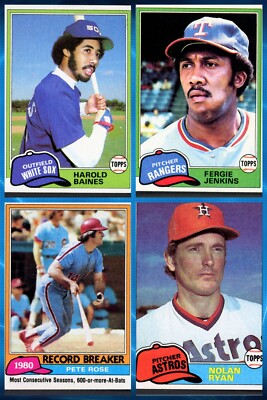 1981 Topps/Fleer Baseball Hall of Fame & Stars - Actual Scans of Cards You Pick