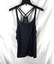 Asics Womens Black Graphic Reflective Crossback Tank Top