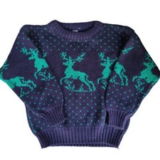 Vintage Kids Sweater Made In Italy Size L 4T Reindeer