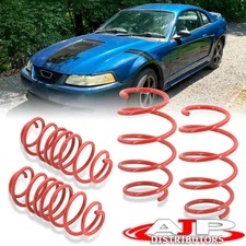 Red Lowering Spring 1.5" Drop Lower Kit Set For 1979-2004 Ford Mustang GT V6 V8