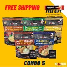 Mix 5 Packs MALAYSIA FOOD | Smoked Beef, Daging, Ayam, Kambing, Nasi Lemak