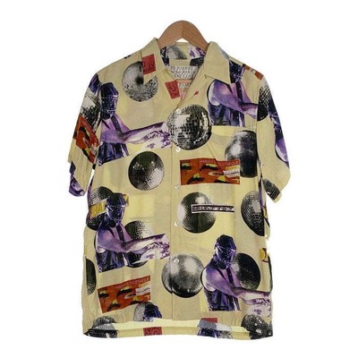 WACKO MARIA DJ HARVEY OPEN COLLAR RAYON SHIRT YELLOW SIZE S WACKO MARIA DJ HARVEY OPEN COLLAR RAYON SHIRT YELLOW SIZE S