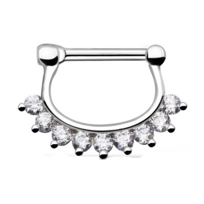 Modische Hufeisen Piercing Zirkonia Ring Stab Stecker Nippel Nase Ohr Anhänger