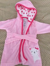 Just One You by Carter's Pink Hooded Girls Bath Robe Swim Cover Size 0-9 months