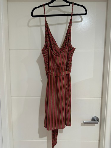 Tigerlily Size 10 Banda Stretch Stripe Dress Striped Adjustable Straps Belt - Picture 2 of 2