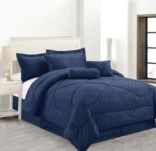 High Quality Solid 4 PC. Comforter Set With Pillow Shams Bed Skirt