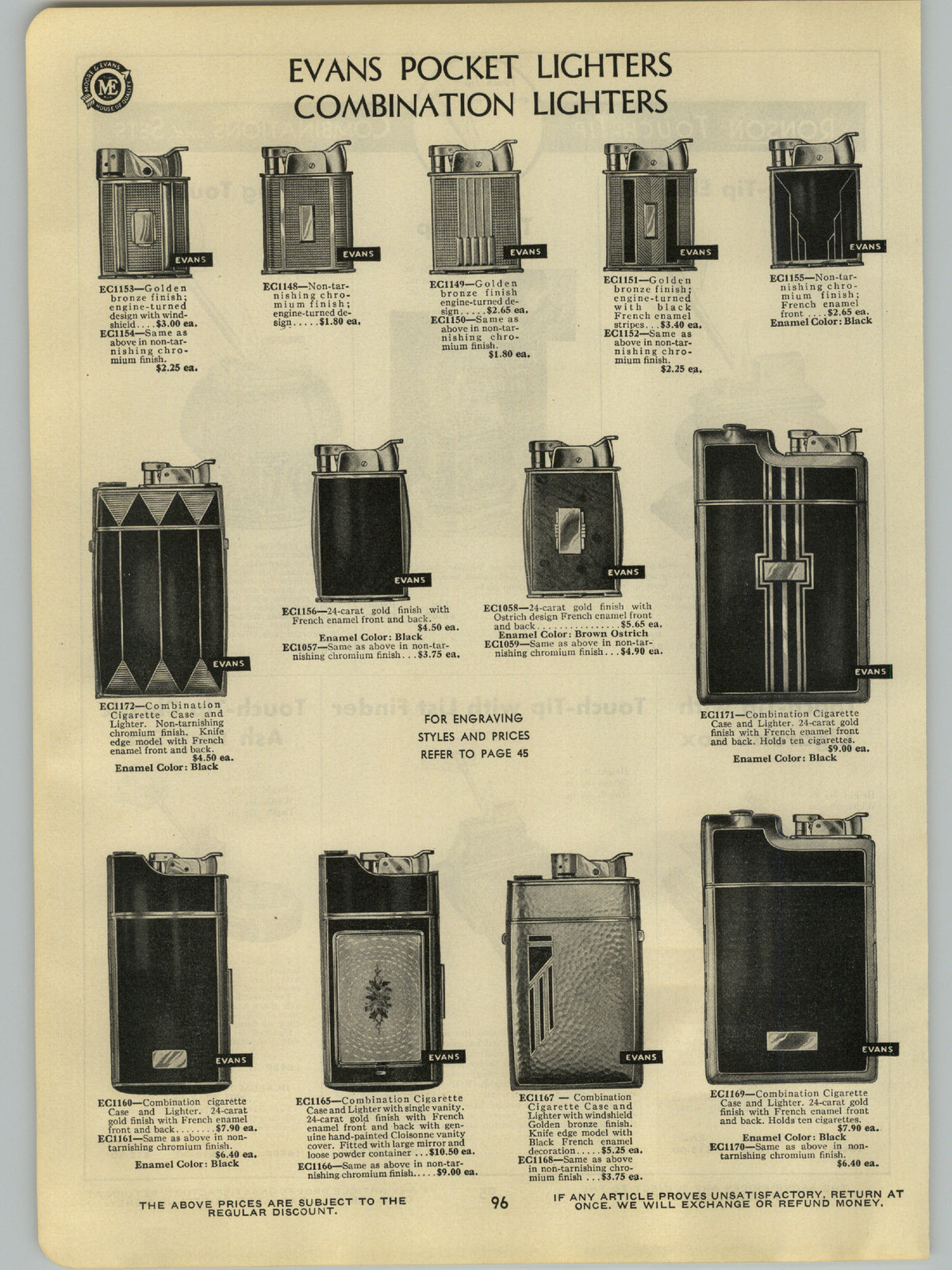 1940 PAPER AD Ronson Touch Tip Cigarette Lighter Elliptic Viking Classic Ash