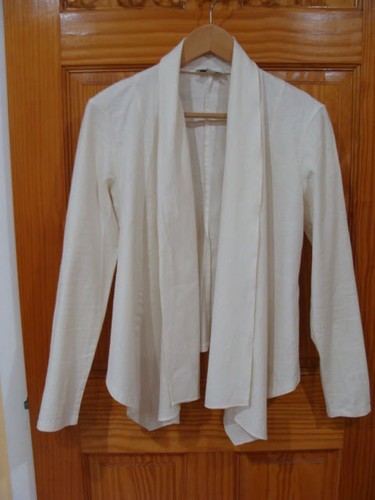 H by Halston Women's Open Front Shawl White Long Sleeve Cardigan Size XS - Picture 2 of 8
