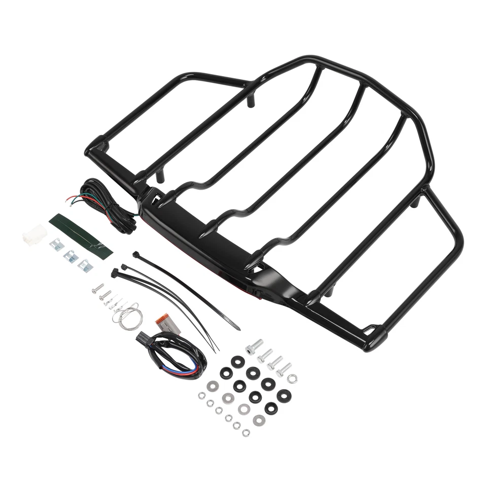 Portaequipajes + Luz LED apta para Harley Touring Road Glide 93-13 Foto 3 de 4