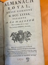 Almanach Royal 1790, (époque Révolution), Reliure Veau Marbré D’époque ,694pages