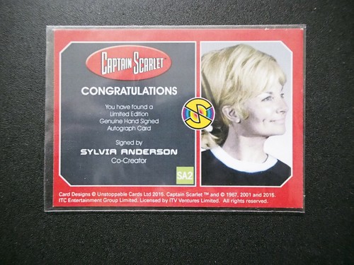 GERRY ANDERSON CAPTAIN SCARLET SYLVIA ANDERSON (CO-CREATOR) SA2 AUTOGRAPH CARD - Picture 2 of 2