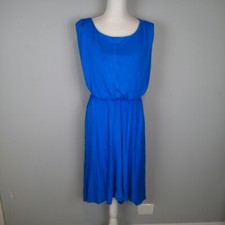 Vince Camuto Royal Blue Sz 8 Dress Sleeveless Scuba Fit & Flare sz