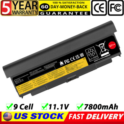 9 Cell 57++ Laptop Battery for Lenovo Thinkpad T440p T540p W540 W541 FAST