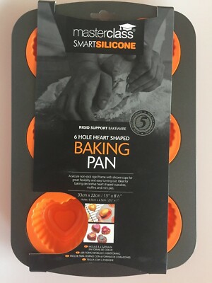 Masterclass Muffinform Backblech Muffinförmchen Backform Silikon Rose od. Herz