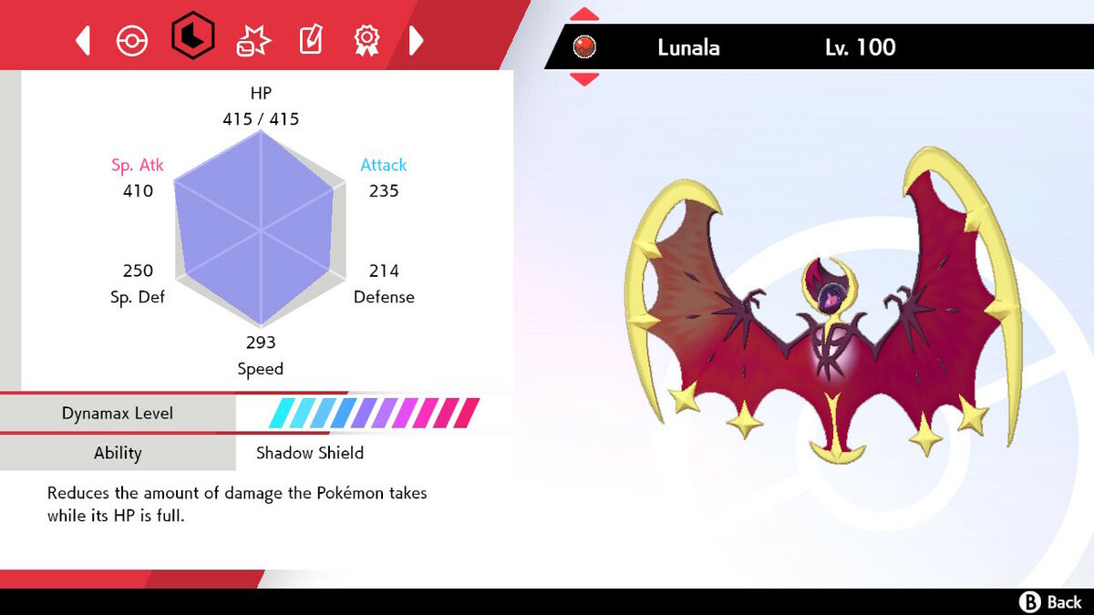 Pokemon Sword and Shield Shiny Ultra Shiny Lunala 6IV-EV Trained