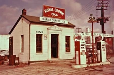 MARBLE  GAS  STATION SINCLAIR ROYAL CROWN COLA  5X7 REPRINT BEAUTIFUL STATION