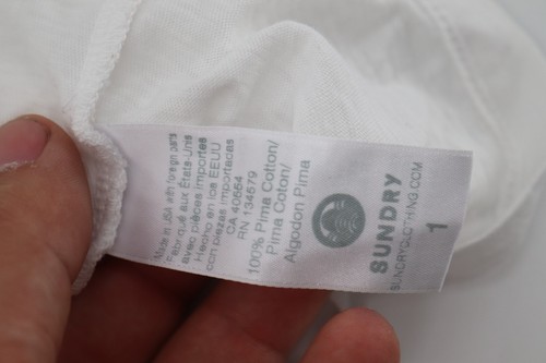 Sundry Women's Size 1 Day Off Embroidered Ruffled Sleeve Tee White Top - Picture 8 of 10