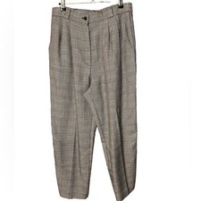 VINTAGE 80s HIGH WAIST HOUNDSTOOTH PLEAT FRONT TROUSERS DRESS PANTS MISSING SIZE