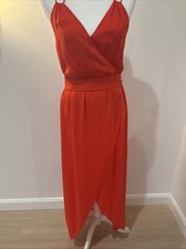 ALICE + OLIVIA Dress Poppy Spaghetti Strap Midi Size 6 wrap tie at waist