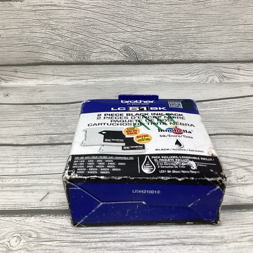 Brother LC51 Black 2PK Ink Cartridges Box Damaged 04/2017 - Picture 5 of 5