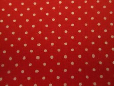 Cotton FAbric Classic White Tiny Mini Polka Dots on Red Fabric BTYx 44