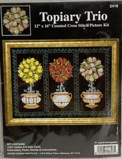 Design Works TOPIARY TRIO Counted Cross Stitch Kit #2418 NEW