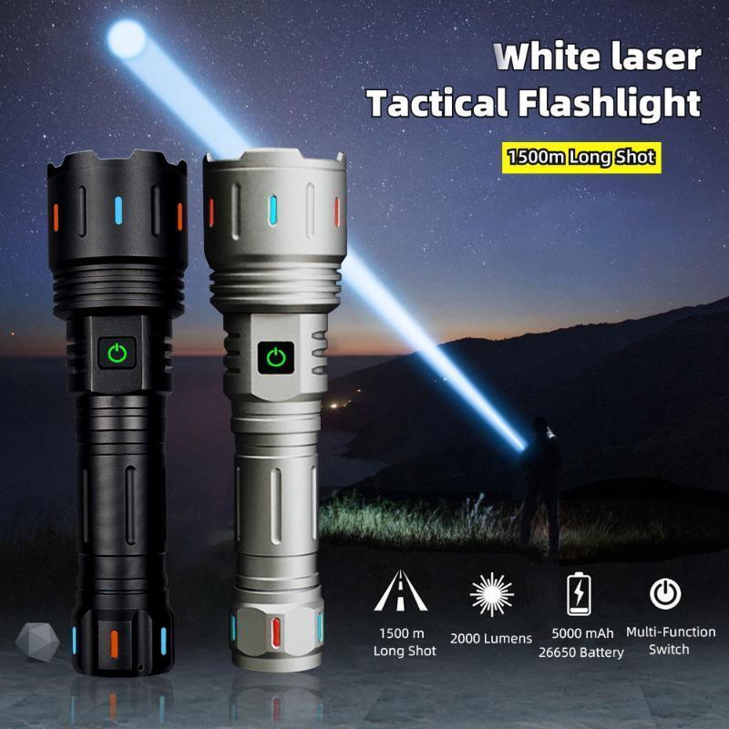Super Bright White Laser Flashlight Zoomable Rechargeable Powerful