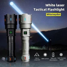 1000000LM White Laser Flashlight Rechargeable Zoomable Tactical Torch Waterproof