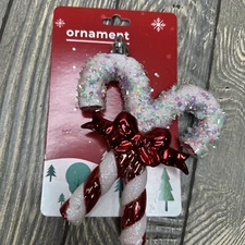Happy Home By Rite Aid Christmas Ornament Candy Cane Sugar Glitter