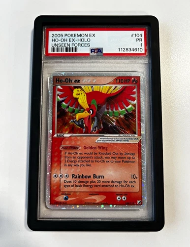 2005 Pokemon  Ho-Oh ex 104/115 EX Unseen Forces Holo PSA 1 PR , low pop silver