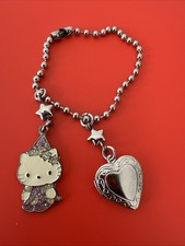 Vintage Rare Unique Hello Kitty Charm Et Médaillon Sac Charm Porte-clés Keychain 2000