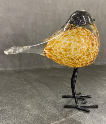 Murano Sandpiper Art Glass Bird with Metal Legs