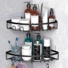 Corner Shower Caddy, 2 Pack Adhesive Bathroom Shower Corner Organizer Shelf, No