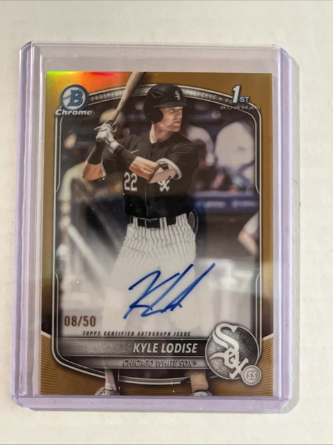 2025 Bowman Draft Chrome 1st True Gold Refractor Kyle Lodise Auto /50 White Sox