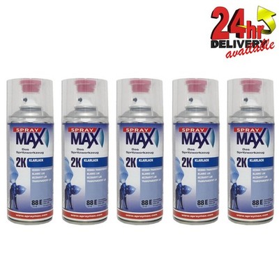 SPRAYMAX 680061 2K GLANZ KLARLACK AEROSOL 400ML - KRAFTSTOFF BENZINBESTÄNDIG X 5