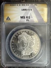 1880 S Morgan Silver Dollar ANACS MS-61 PL