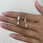 2.4ct Pear Stud Earrings Yellow Gold 14K Labcreated Diamond F/VS — photo 9
