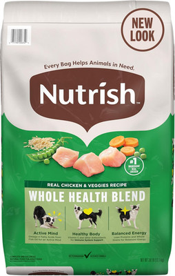 Nutrish Real Chicken & Veggies Recipe Whole Health Blend Dry Dog Food, 28 Lb. Ba