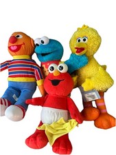 Sesame Street Lot Of 4 Stuffed Animals Including Cookie Monster And Elmo