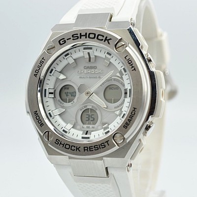 CASIO G SHOCK GST W310 Solar Radio Watch Ana Digi Wristwatch Silicone Band White