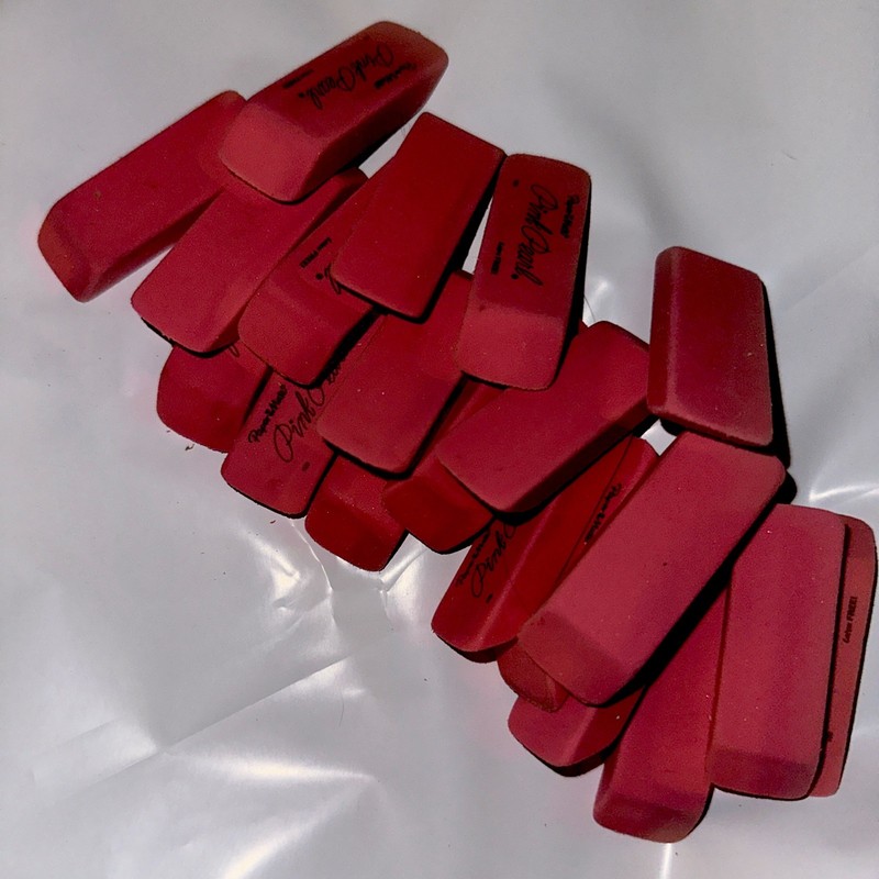 Erasers Pink 20 Pieces All Purpose Eraser Is Not Too Hard and Not Too Soft New